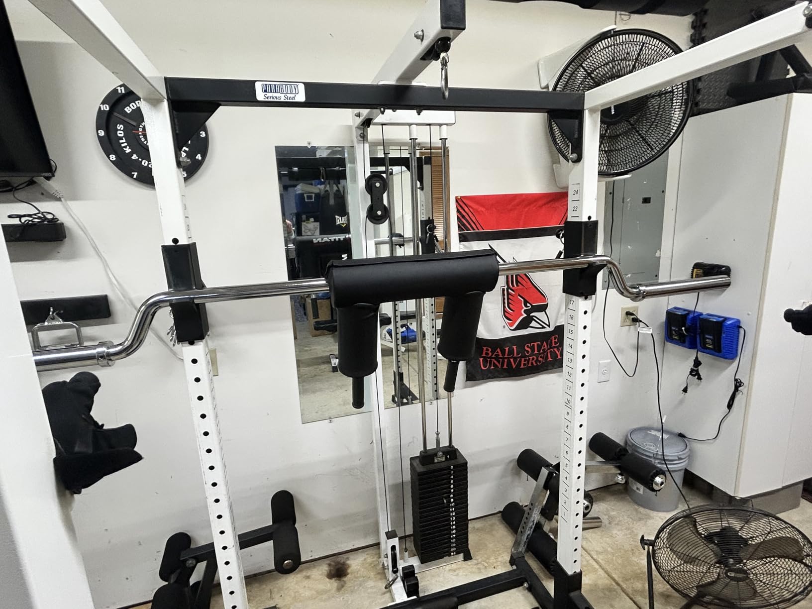 Titan Fitness Rackable Safety Squat Bar, Cambered Safety Squat Barbell with 5