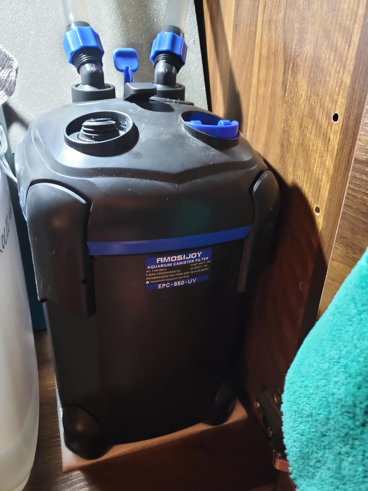 AMOSIJOY Canister Filter, Ultra-Quiet External Aquarium Filter with Free Media for Large Fish Tanks and Aquariums customer photo 1
