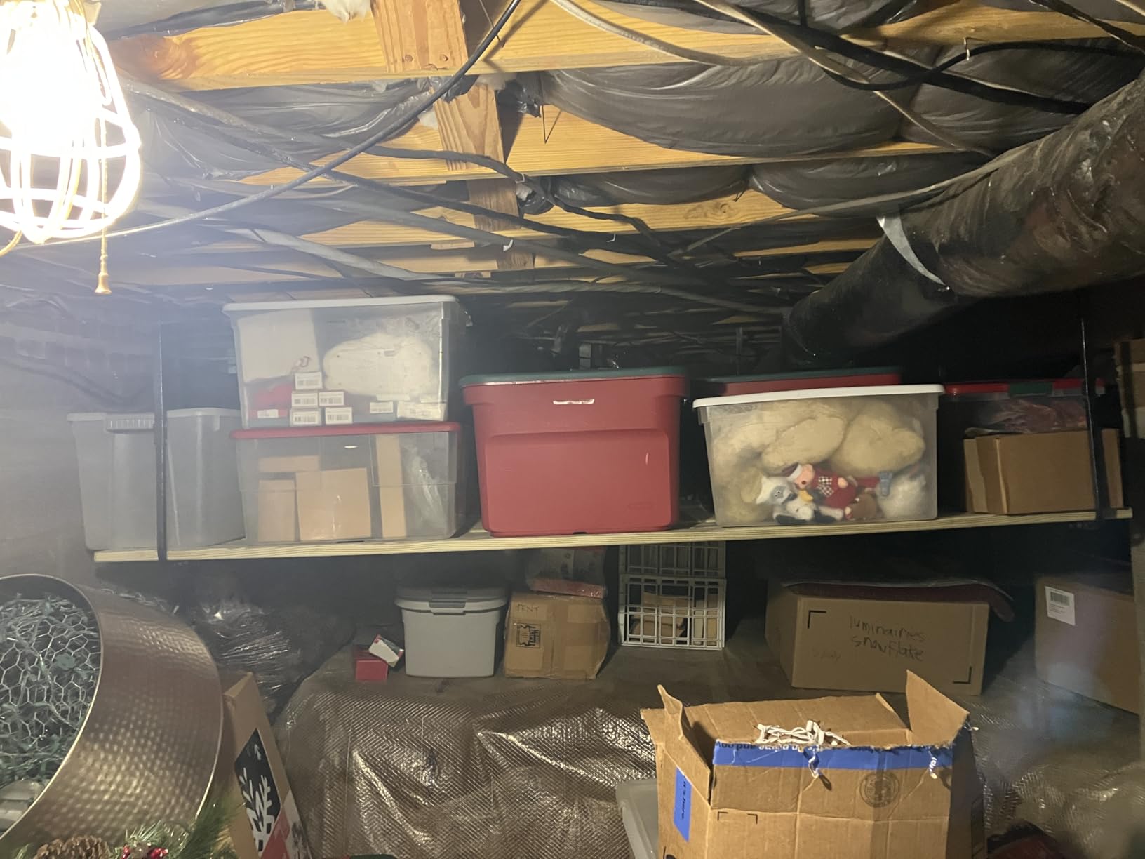 HyLoft Adjustable Garage Ceiling Mount Storage Rack Kit, Ceiling Shelving Mounts, 34 in. x 26 in., 80844-10, Hammertone customer photo 1