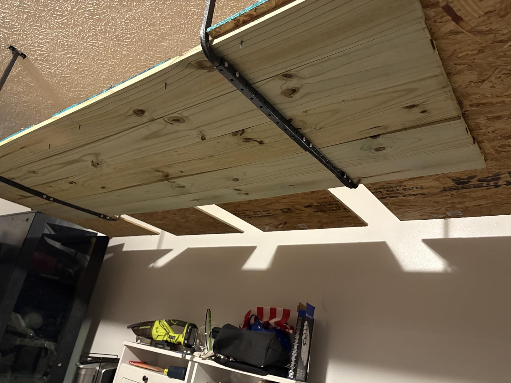 HyLoft Adjustable Garage Ceiling Mount Storage Rack Kit, Ceiling Shelving Mounts, 34 in. x 26 in., 80844-10, Hammertone customer photo 2