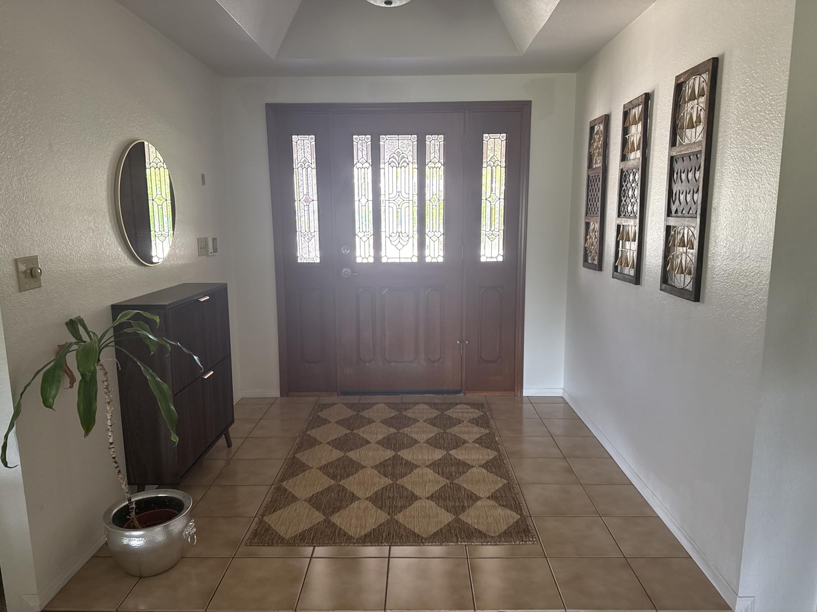 nuLOOM Outdoor Performance Collection Sabina Trellis Brown/Ivory, 8' x 10', Soft and Cozy, High Traffic, Stain Resistant, Easy Clean, Durable Area Rug for Indoor/Outdoor Patio, Deck, Porch, Garden customer photo 2