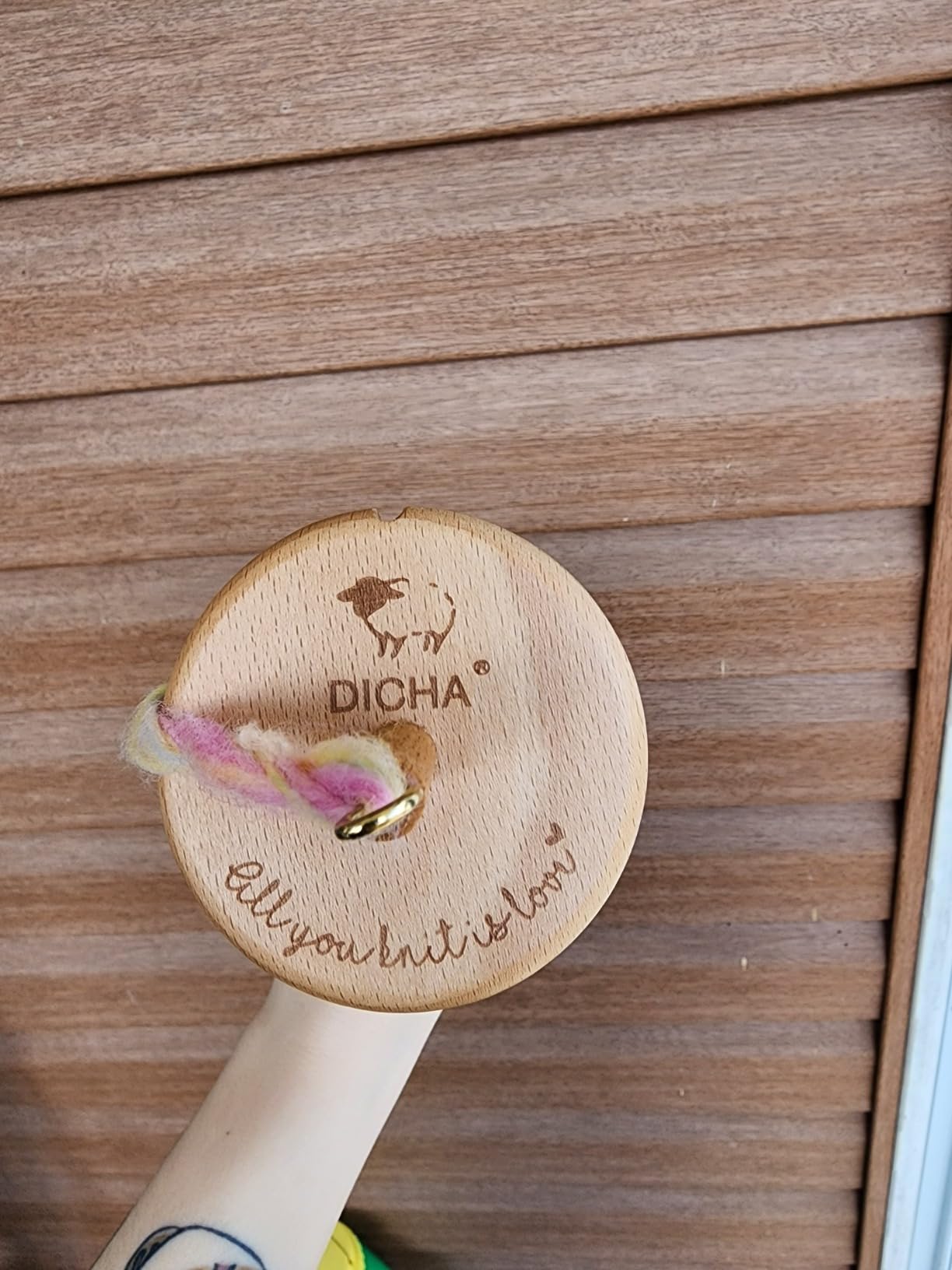 DICHA 3 Inch Drop Spindle Kit - High Low Whorl Wooden Spindles with 8 Oz Merino Wool/Top and Instructions - Weaving Spinning Wheels for Beginners - All in A Gift Box customer photo 2