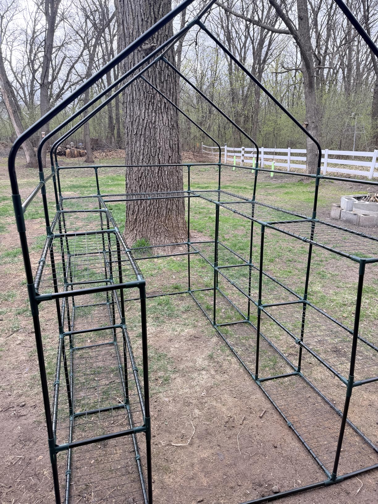 SUNGIFT Walk-in Greenhouse for Outdoors, 57x61x80 Inch Large Greenhouse, 3 Tiers 10 Shelves Mini Green House Kit with Observation Windows Roll-up Door Zipper, Plant Garden Hot House for Herbs, Flowers customer photo 1