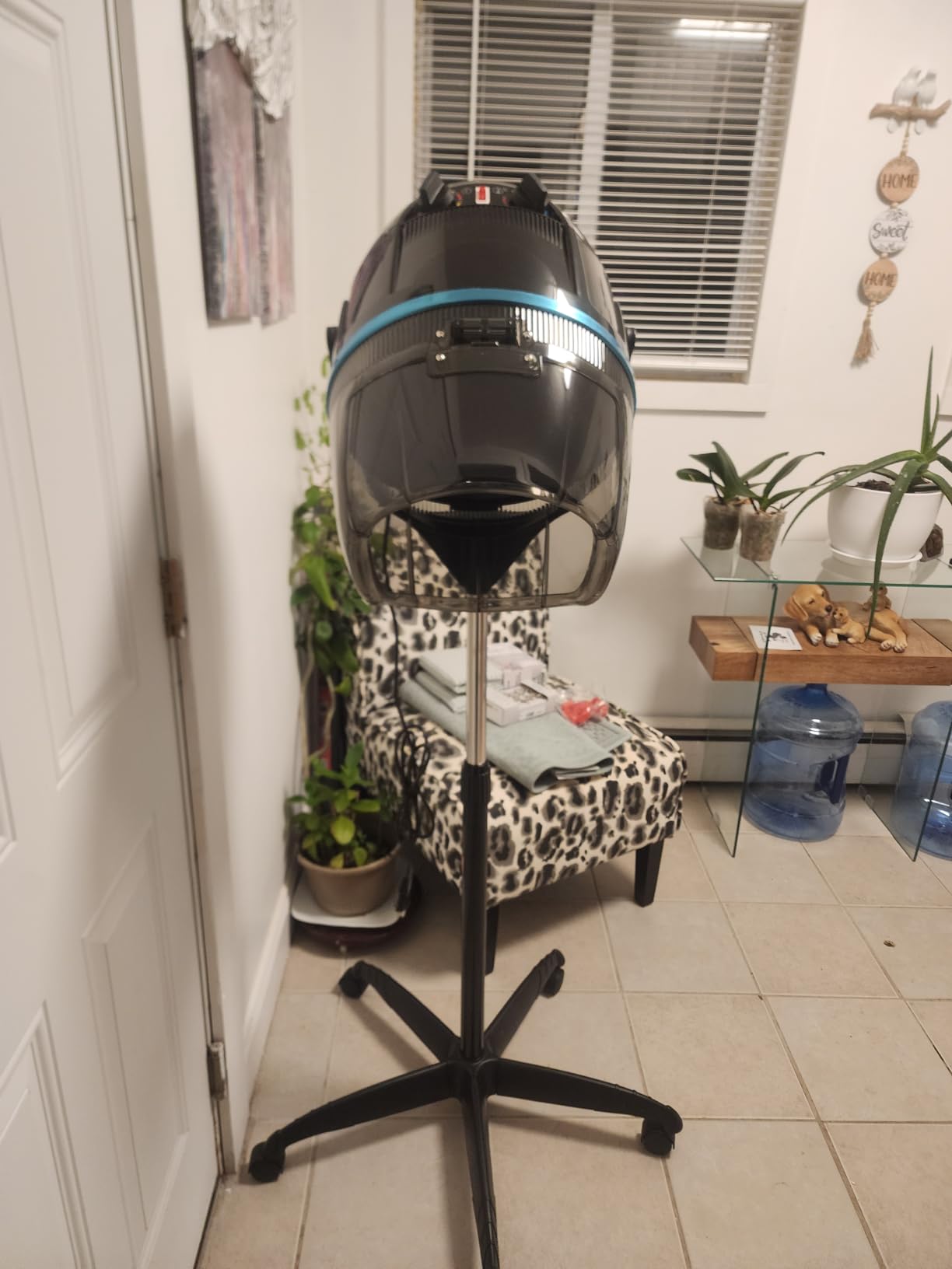 1300W Adjustable Hooded Hair Dryer Professional Stand Up Bonnet Hair Dryer Salon Equipment with Rolling Base for Home Hair Drying customer photo 1
