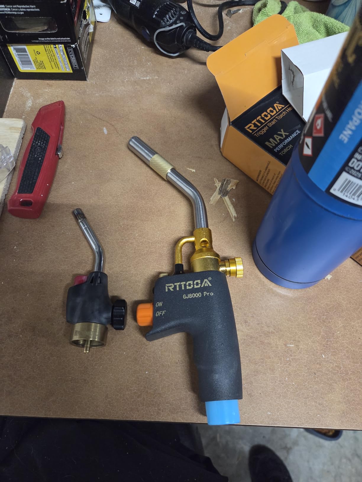 RTTOOA Propane Torch Head, GJ-8000pro High Intensity Torch Head, Trigger Start Gas Torch Kit for Propane, Pencil Flame Welding Torch Fuel by Mapp/Map/Propane, Soldering, Cooking (CSA Certified) customer photo 1