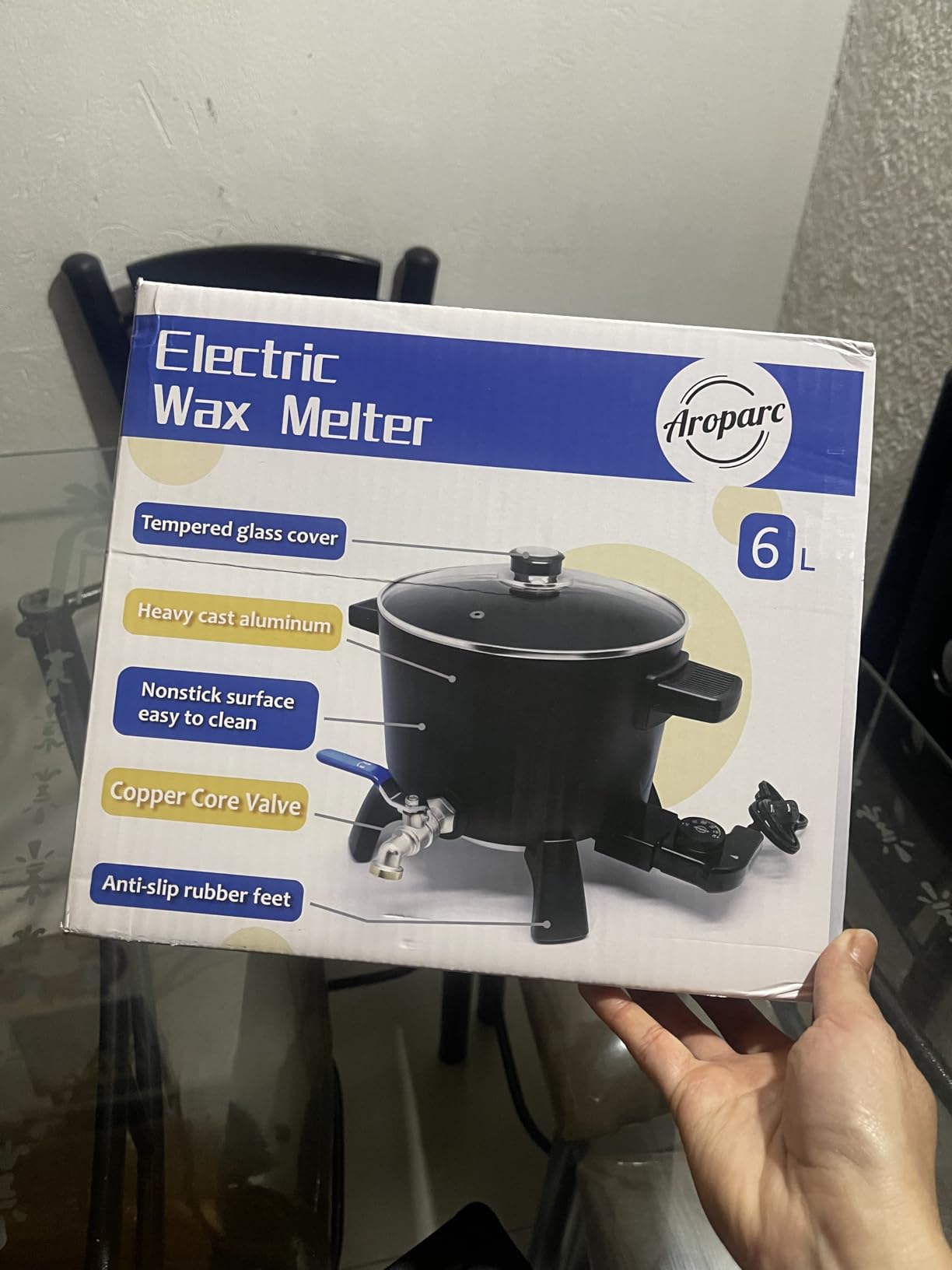 Wax Melter for Candle Making, 6Qts Candle Wax Melting Pot with Spout for Soy Wax Soap Base Easy Pour & Non-Stick & Temps customer photo 1