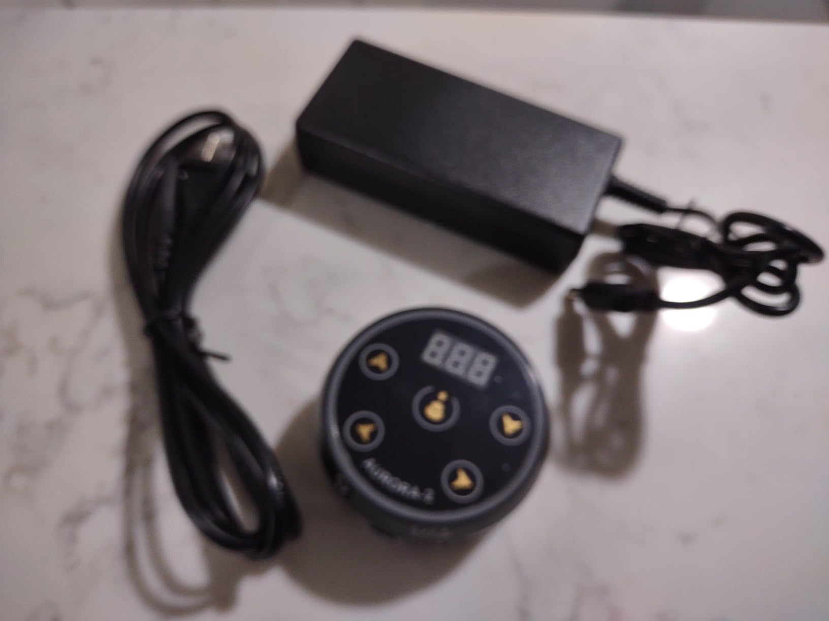Dragoart Aurora 2 Tattoo Power Supply 1.5-16v Professional Tattoo Power Supply Box for Coil & Rotary Tattoo Machine Pen, Dual Outputs/Colorful LEDs/Touchscreen/Magnetic Base/2 Foot Pedal Modes(Black) customer photo 1