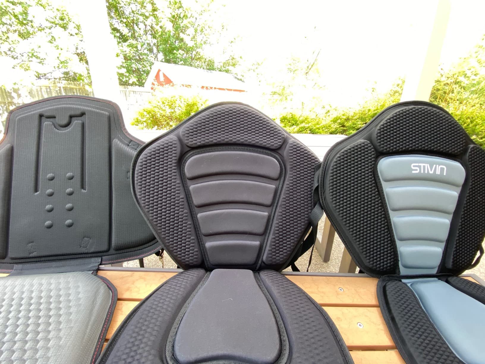 HLOGREE Kayak Seats - 1/2 Pck, Thicken Padded Seat Cushion with Back Support, Canoe & Ocean SUP Compatible customer photo 1
