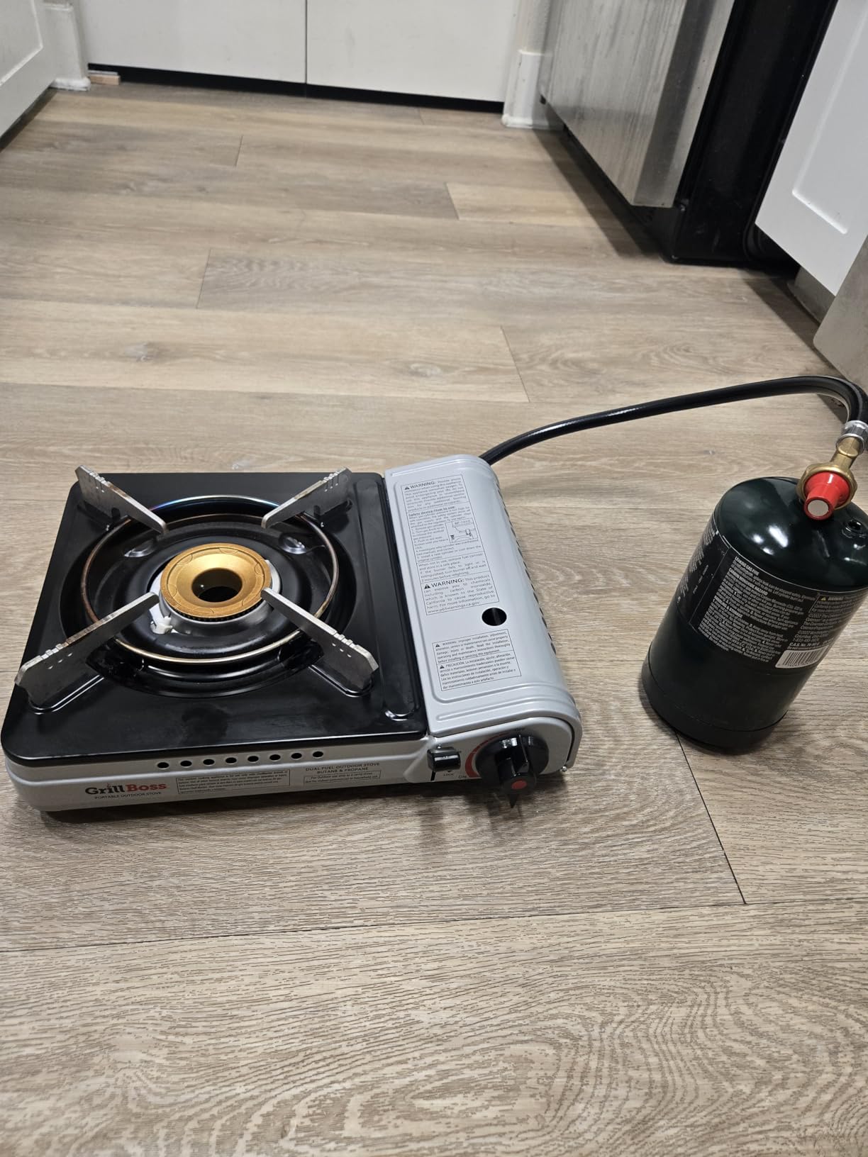 Grill Boss Dual Fuel Camp Stove - 12,000 BTU Butane & Propane Portable Stoves for Camping, Emergencies, BBQ, Hiking & Backpacking - Double Wind Guard, Instant Piezo Ignition System - 90057 customer photo 2
