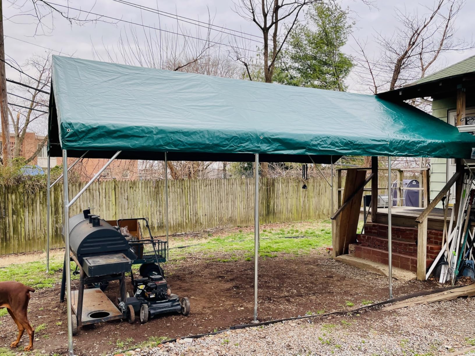 ADVANCE OUTDOOR 12x20 ft Heavy Duty Carport Portable Car Canopy Garage Party Tent Boat Shelter, Adjustable Height from 9.5 ft to 11 ft, Beige customer photo 2
