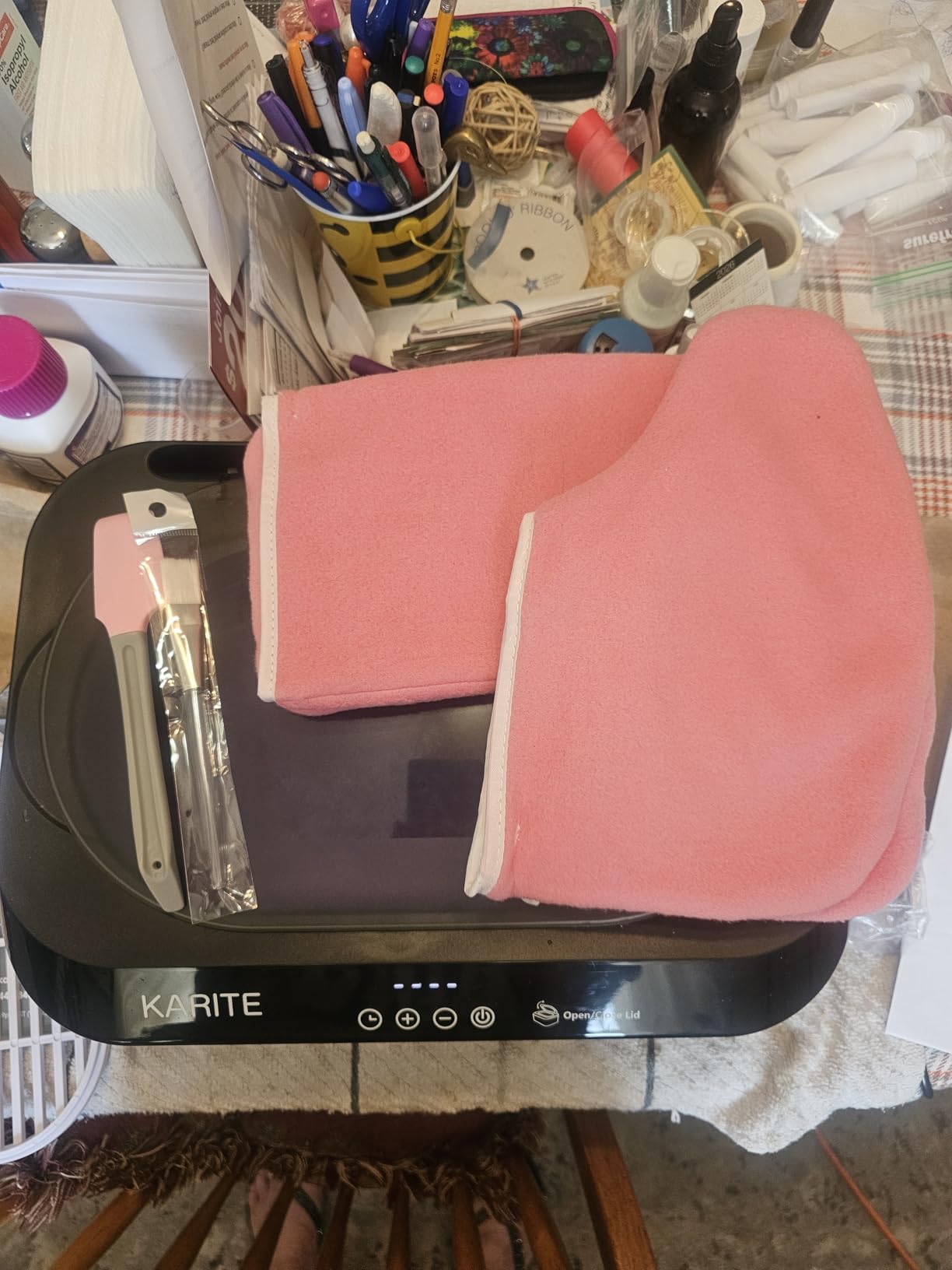 KARITE Paraffin Wax Machine for Hands and Feet with Auto Open Lid, 4500ml Paraffin Warmer with 8-Pack Refills customer photo 1