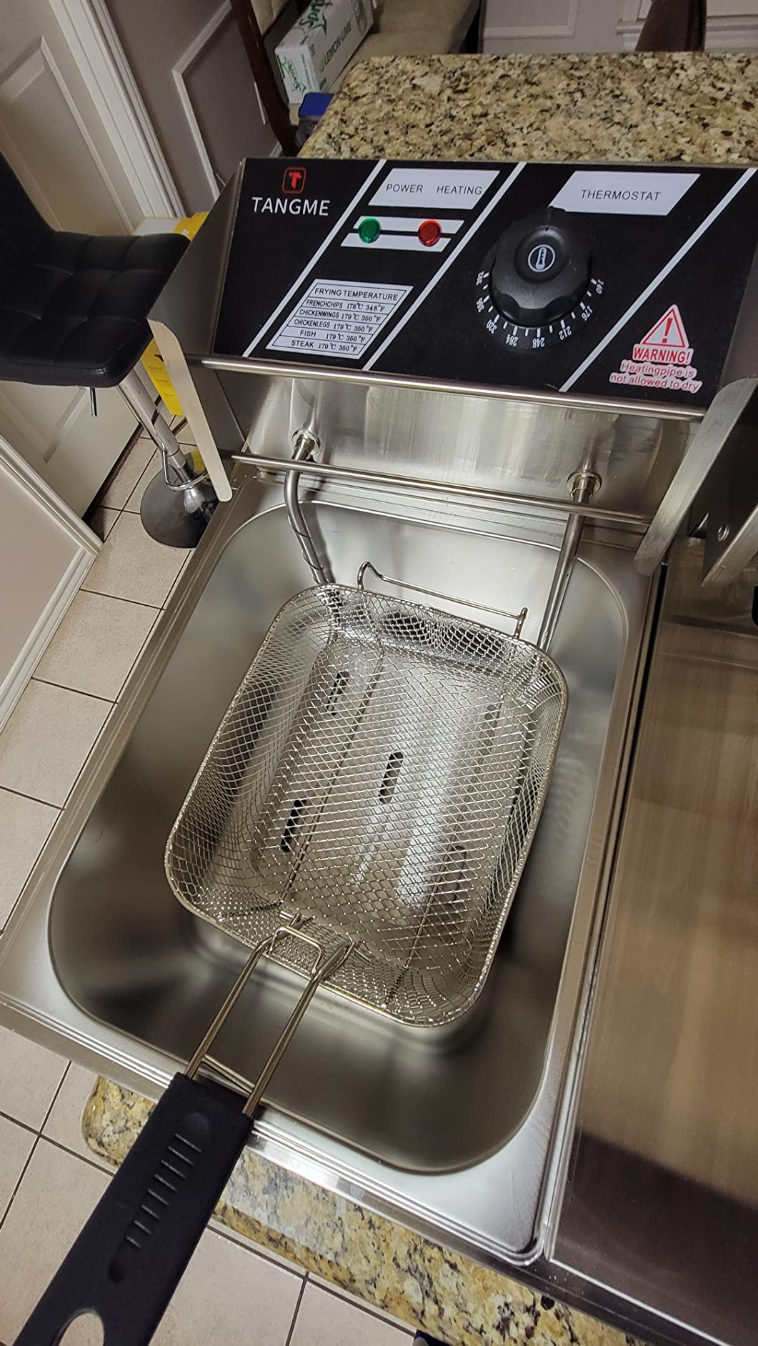 Deep Fryer with Basket 10L/12.7QT 1700W Electric Deep Fryers 0.7mm Thickened Stainless Steel Countertop Oil Fryer Large Capacity for Home and Commercial Use with Temperature Limiter (6L) customer photo 1