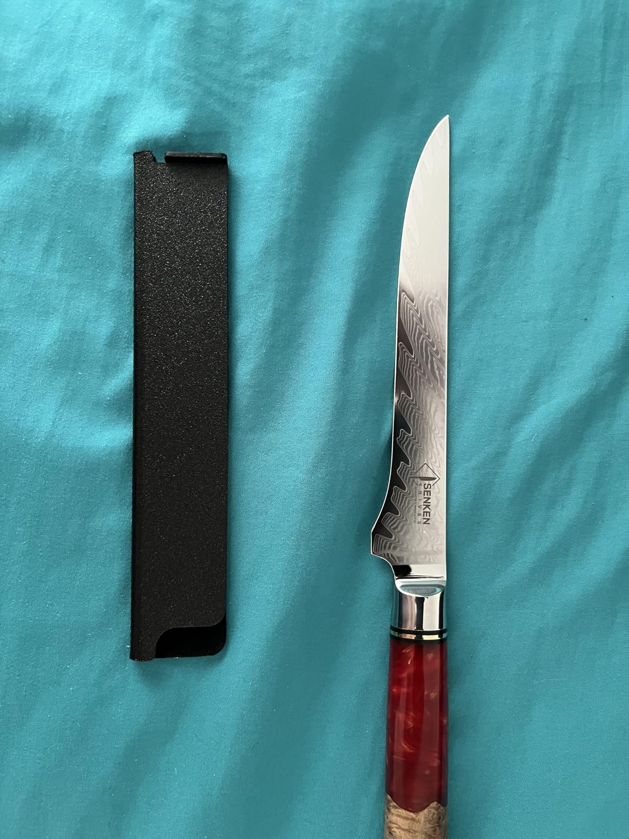 SENKEN 7-Piece Damascus Kitchen Knife Set - Tsunami Collection - 67-Layer Japanese VG10 Steel - Chef's Knife, Cleaver, Santoku, Bread, Boning, & More customer photo 2