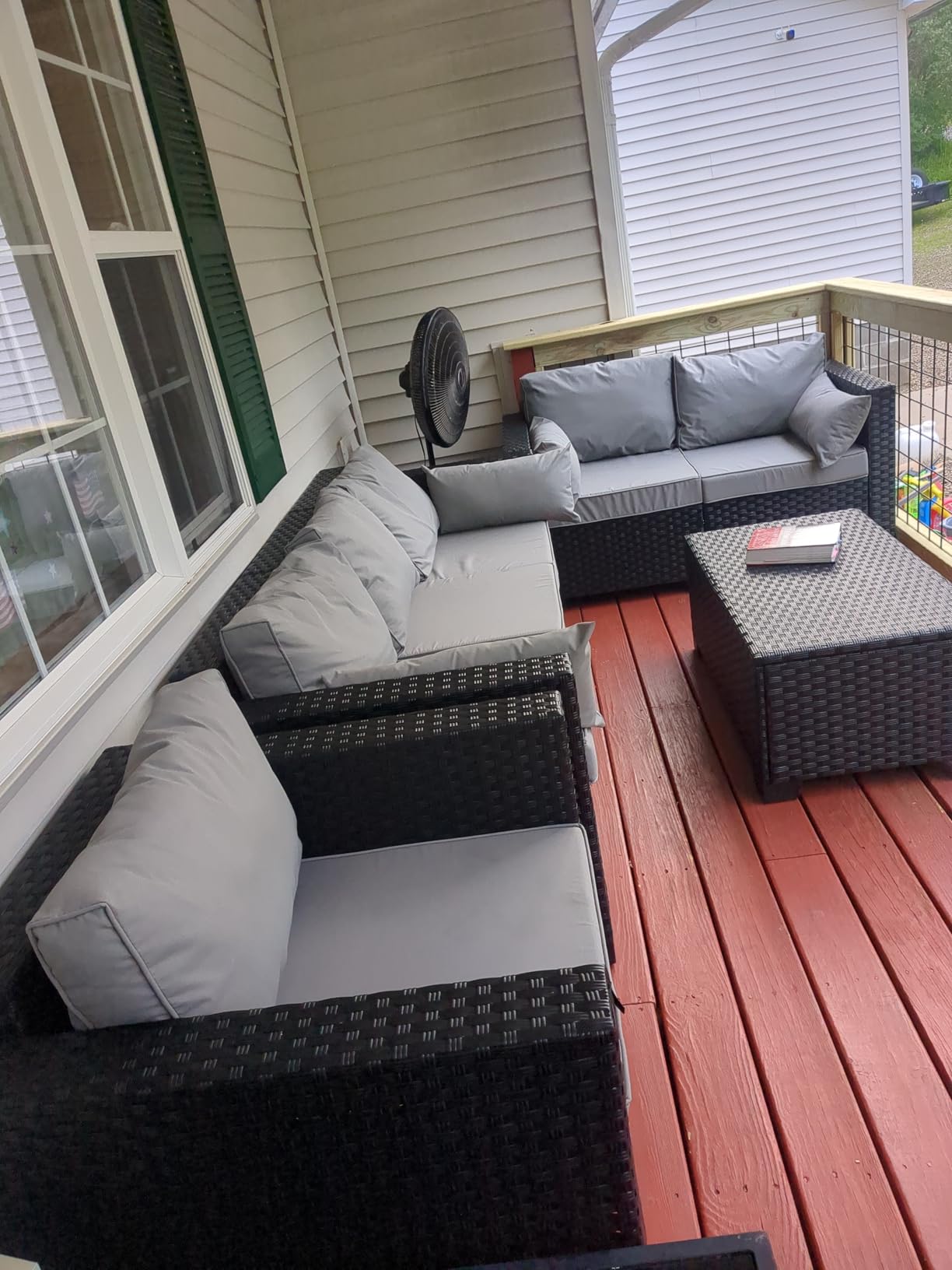 Rattaner 5-Piece Patio Furniture Sofa Set Outdoor Wicker Sectional Couch with Storage Table Non-Slip Cushions Furniture Covers customer photo 1