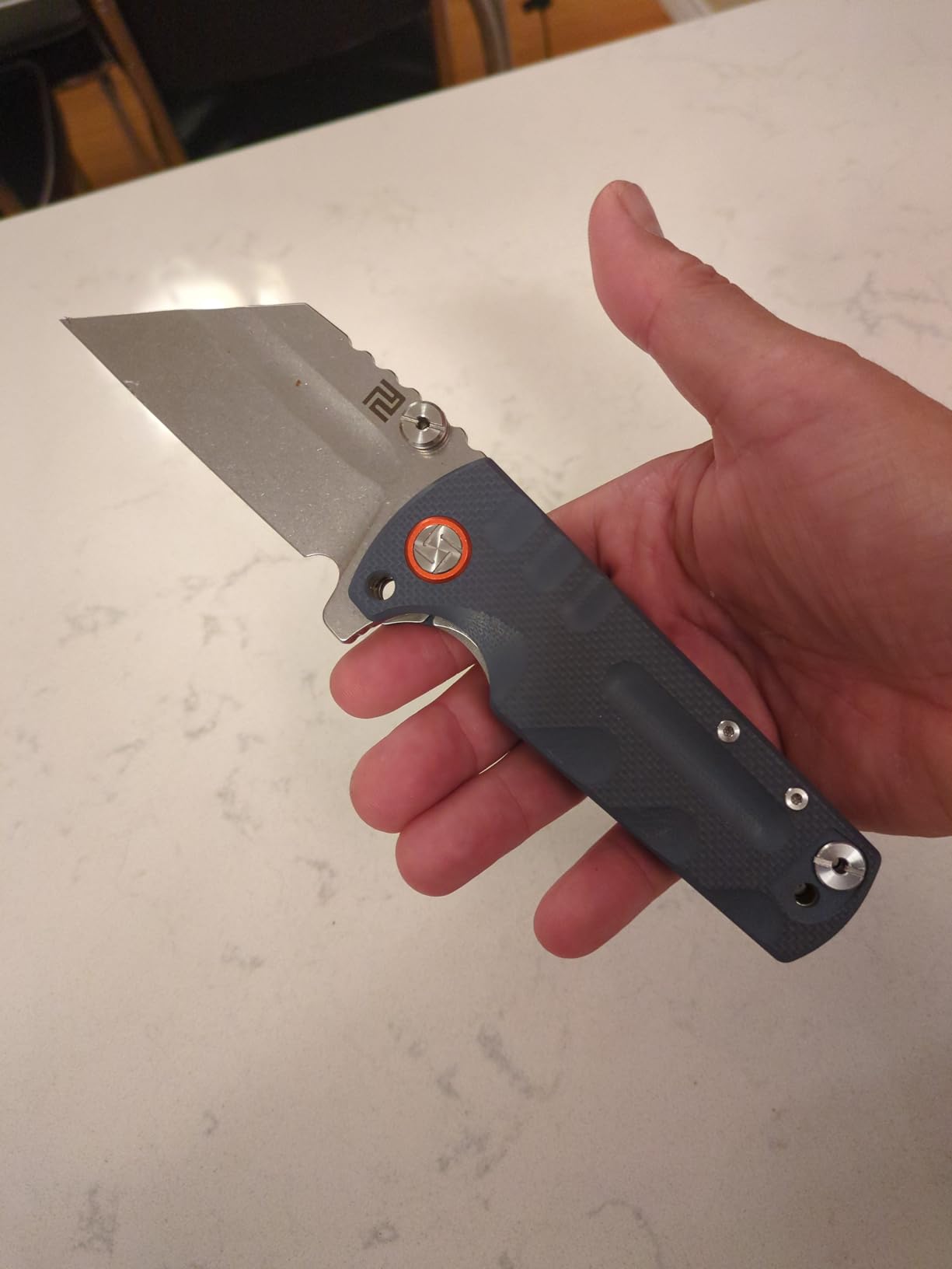 ARTISANCUTLERY Tactical Knife Proponent Folding Knife S35VN Steel Blade with Aviation Grade Titanium Alloy Handle Fixed Blade EDC Knife for Hunting, Camping and Outdoor 1820G Silver customer photo 1