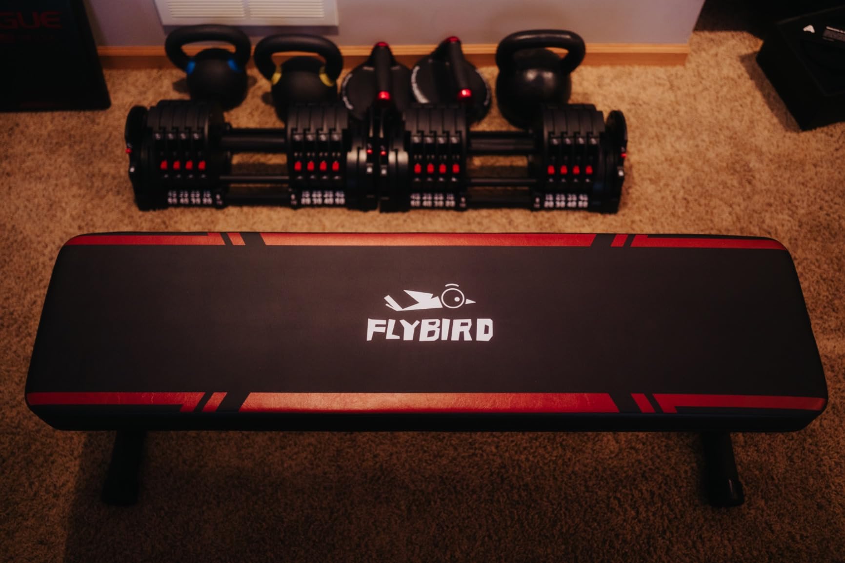 FLYBIRD Foldable Flat Weight Bench For Home Gym, Sturdy Strength Training Workout Bench, Space-saving Bench Press Flat Exercise Bench, Easy to Assemble customer photo 2