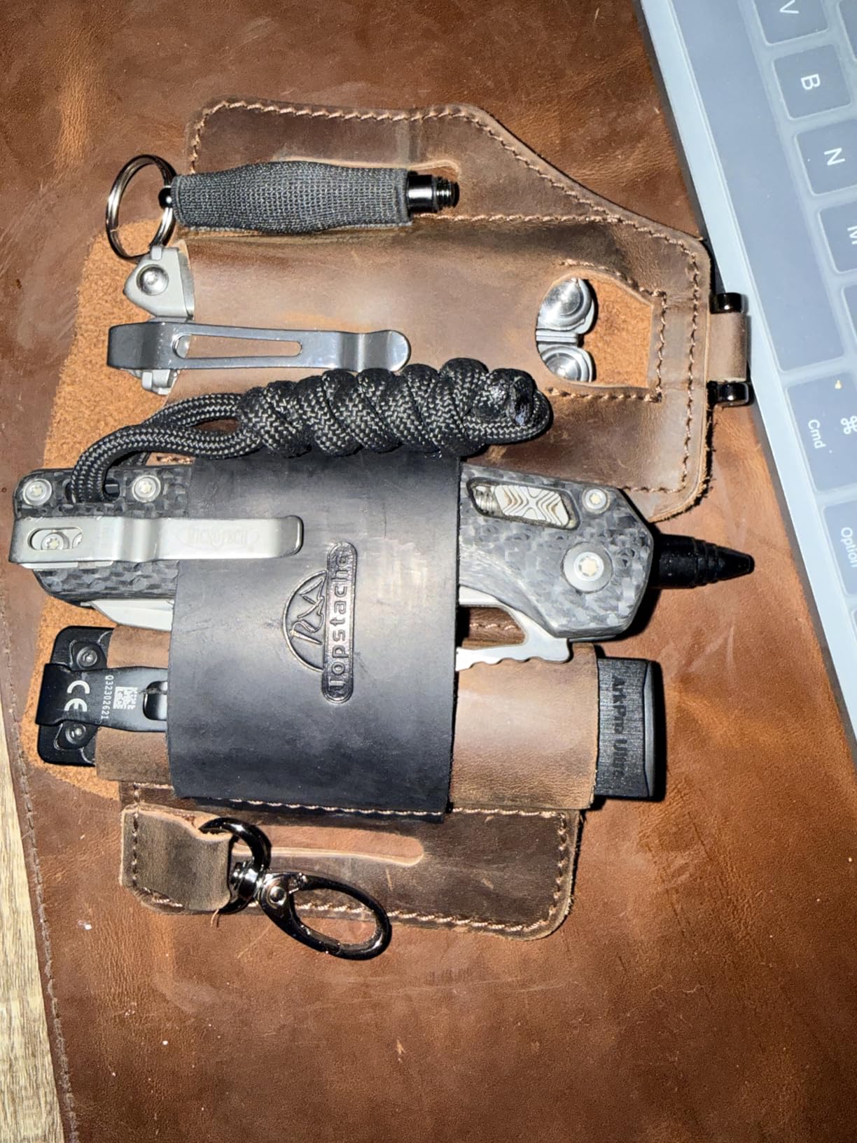 Topstache Leather Multitool Sheath, EDC Belt Organizer for Work and Daily Use, Leatherman Sheath, EDC Pocket Organizer for Flashlight and Multitool, Gifts for Men, Darkbrown customer photo 1