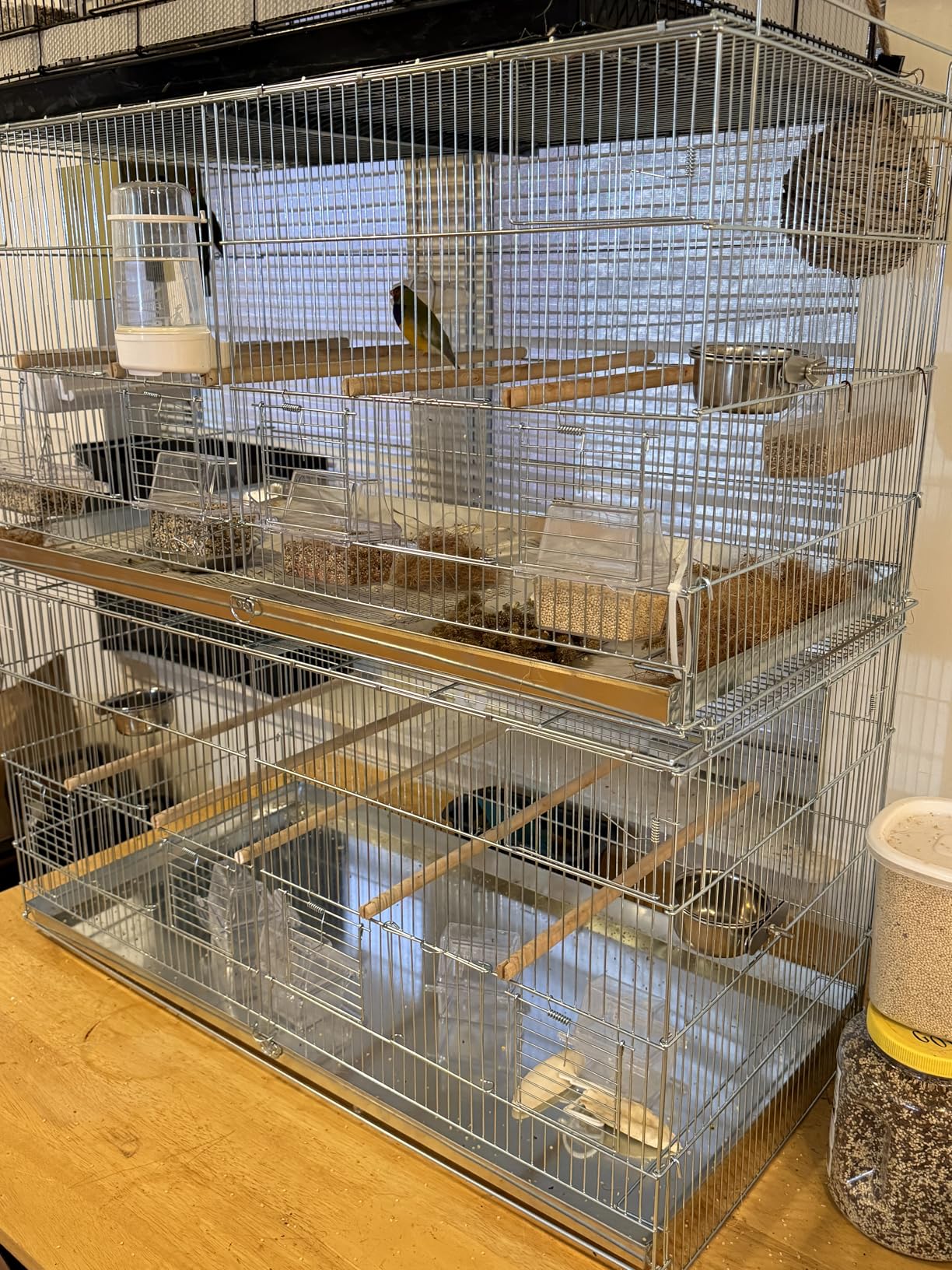 LOT of NO Rust Stainless Galvanized Zinc Plated Stackable Breeder Bird Flight Cage with Removable Center Divider and Breeding Nest Doors 30