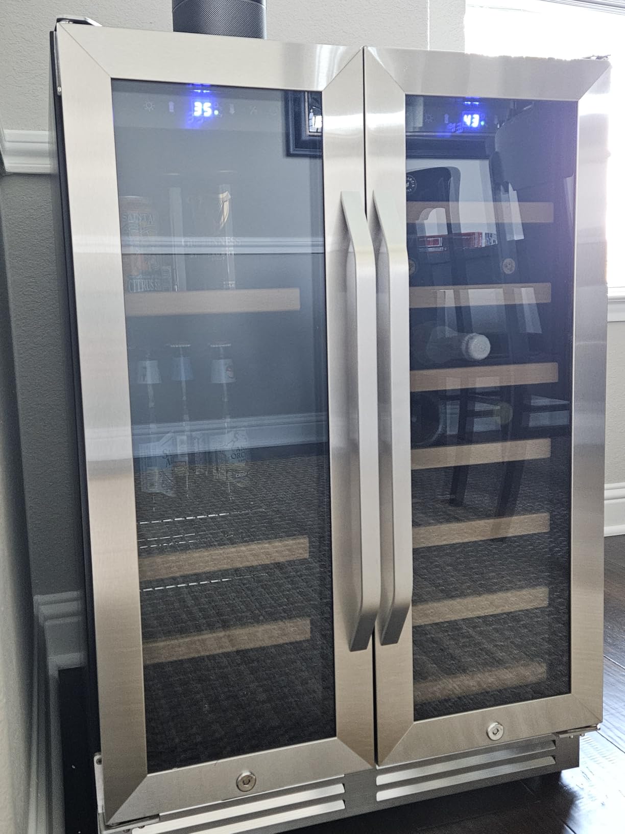 Velivi Wine Fridge Freestanding Dual Temperature Zone, Wine Cooler Refrigerator for 154 Bottles, 24 Inch Wide Large Wine Cooler with Professional Temperature Control System, Quiet Operation customer photo 2