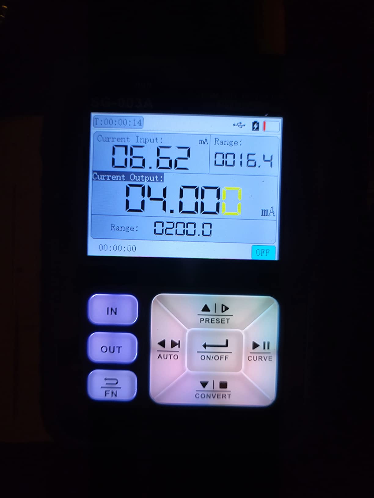Riiai SG003A 4-20mA 0-24V Current Signal Generator, Current Voltage Adjustable Analog Simulator, Real-time Curve, Multiple Signal Types, 3000mAh USB Rechargeable customer photo 1