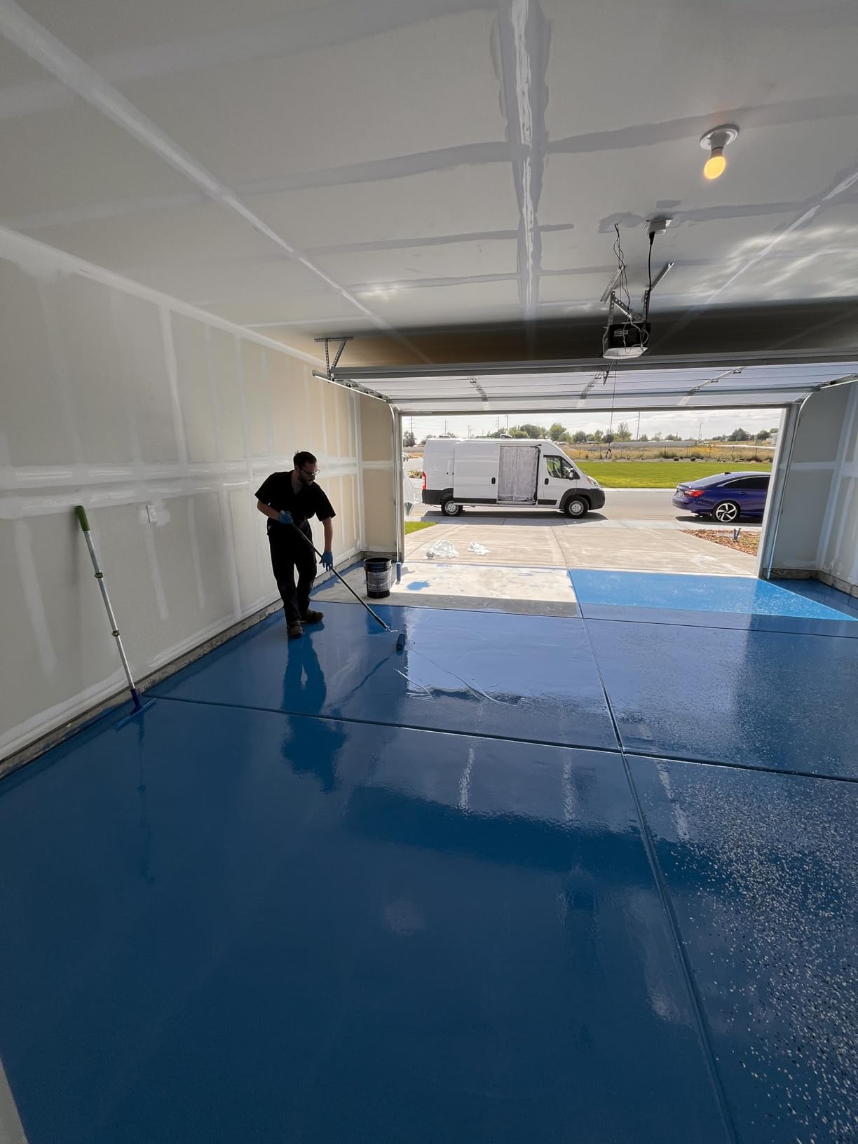 ArmorPoxy Garage Epoxy Floor Kit - 100% Solids - 2 Part Industrial-Grade Coating w/UltraGlaze Topcoat, DIY Slip & Hot Tire Resistant, 300 Sq Ft, Designer Gray customer photo 1