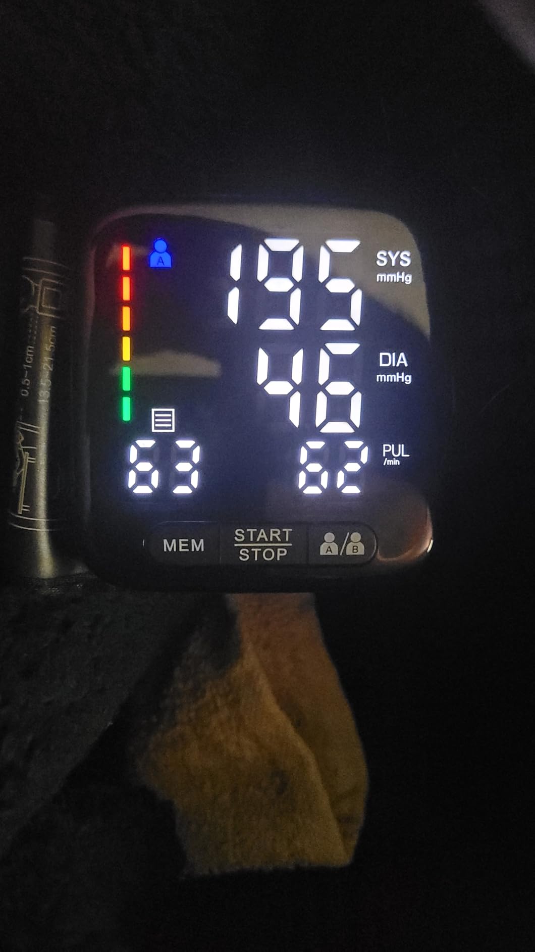 Wrist Blood Pressure Monitor, Tovendor Home Automatic Blood Pressure Cuff Wrist with 2 AAA Battery and Portable Carrying Case, 2 * 90 Reading Memory Dual Users Mode customer photo 2