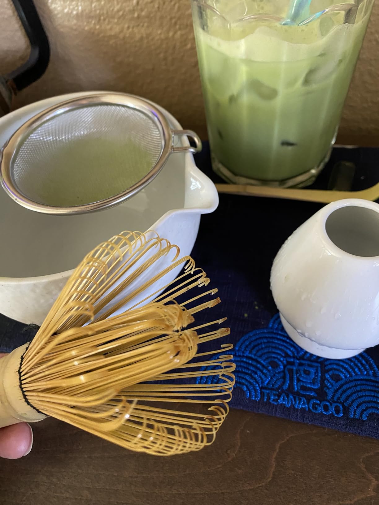 TEANAGOO Matcha Whisk Set Black, 7 Pcs Matcha Set, Matcha Kit for Ceremony, Tradition Tea Set for Making Breakfast/Latte, Matcha Whisk Set with Bowl(Chawan)/Whisk and Holder, Gift for Family/Friend customer photo 1