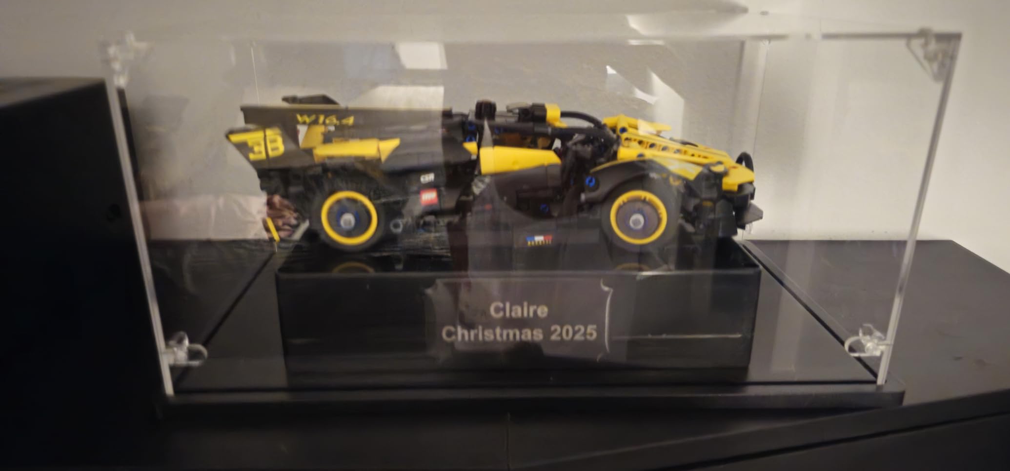 Acrylic Display Case for Lego Model Cars - Interior 24 x12 x 8 inches, 3MM Thick, Solid Wooden Base Fit for 42143 42115 42083 42096 42056 76139, Dustproof Clear Display Box Showcase customer photo 2