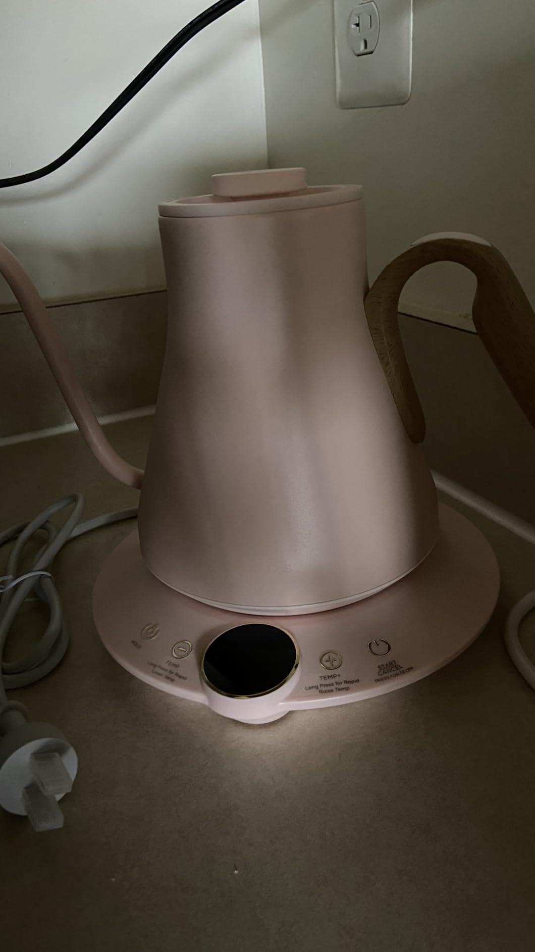 INTASTING Gooseneck Electric Kettle with Temperature Control for Pour Over Coffee & Tea, Quick Heating, BPA-Free Stainless Steel, Built-in Brew Timer, 1500W/0.9L (Ebony Black) customer photo 2
