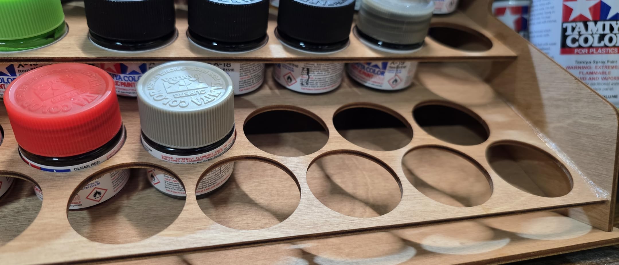 Plydolex Citadel Paint Organizer for 87 Bottles and 14 Brushes - Works for 10 ml Tamiya & 24 ml Citadel - Plywood Paint Rack with 6 Miniature Painting Stands for Warhammer 40K, DnD & Other Minis customer photo 2