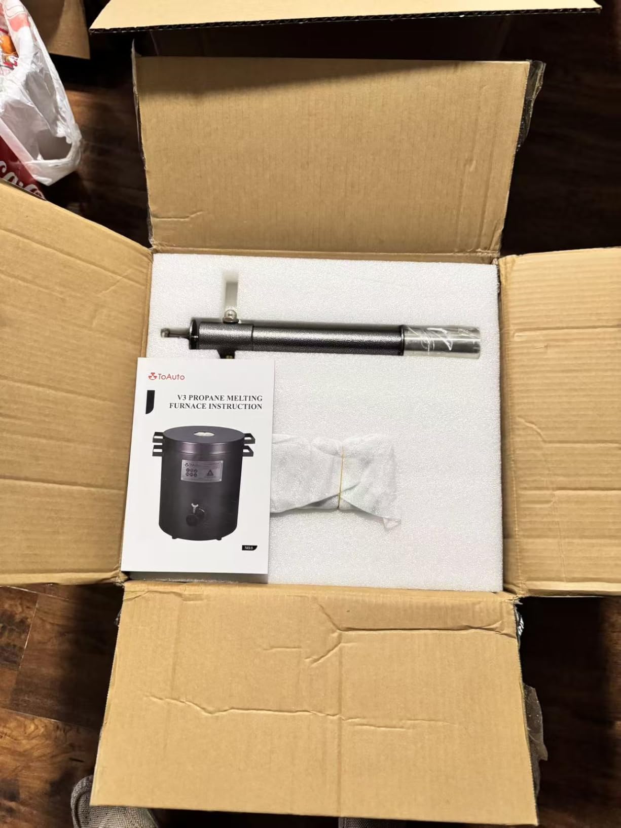 TOAUTO 6KG Propane Melting Furnace Kit TMF6000B-V3 Propane Foundry Home Kiln Casting Tool for Smelting Casting Gold Silver Copper Scrap Metal Recycle Aluminum customer photo 1