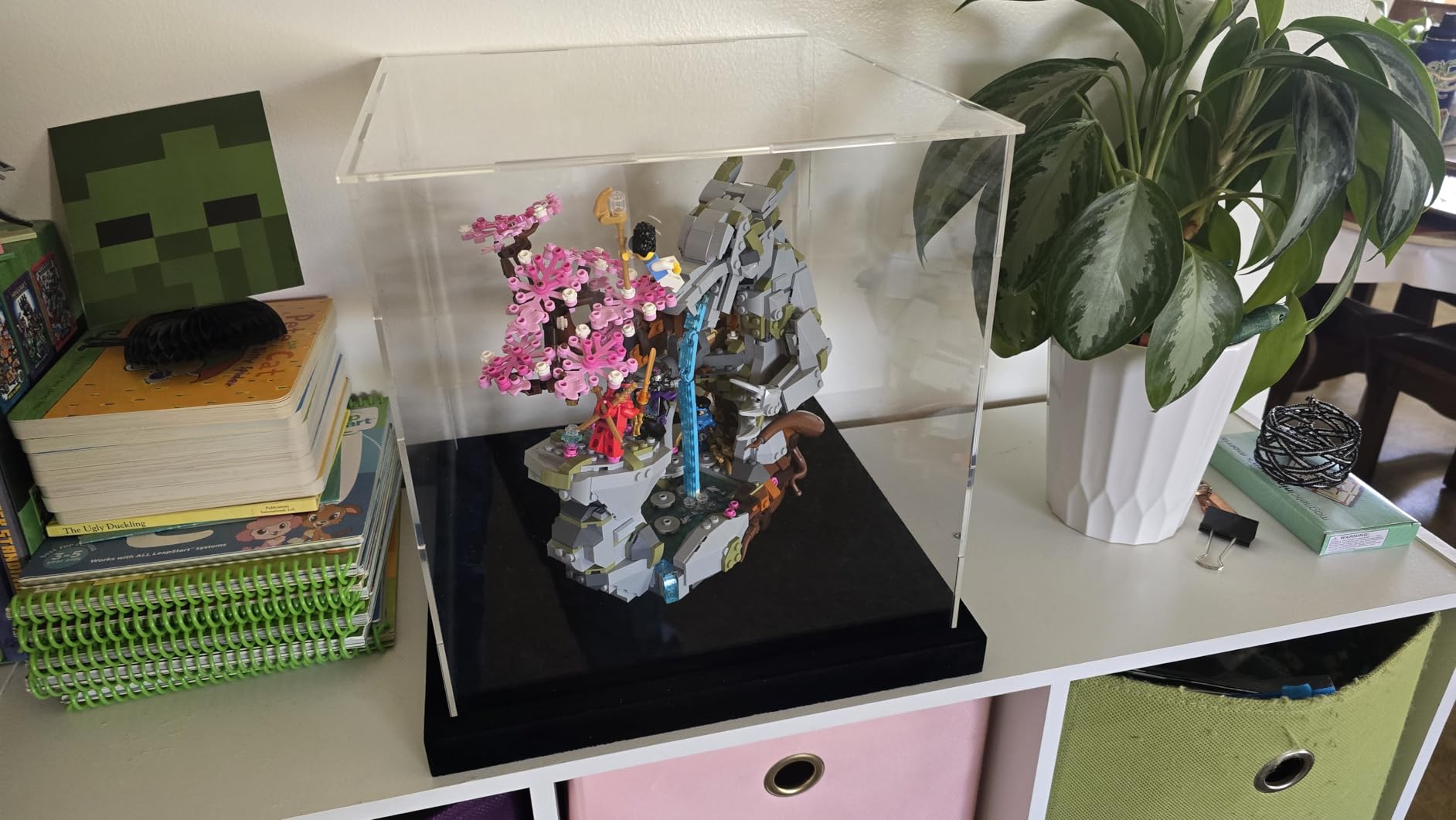 Clear Acrylic Display Case with Matt Black Base and Lid, Dust-Proof Acrylic Showcase, Cube Counter-Tops Box for Large Collectibles (12x8x8 inch) customer photo 1
