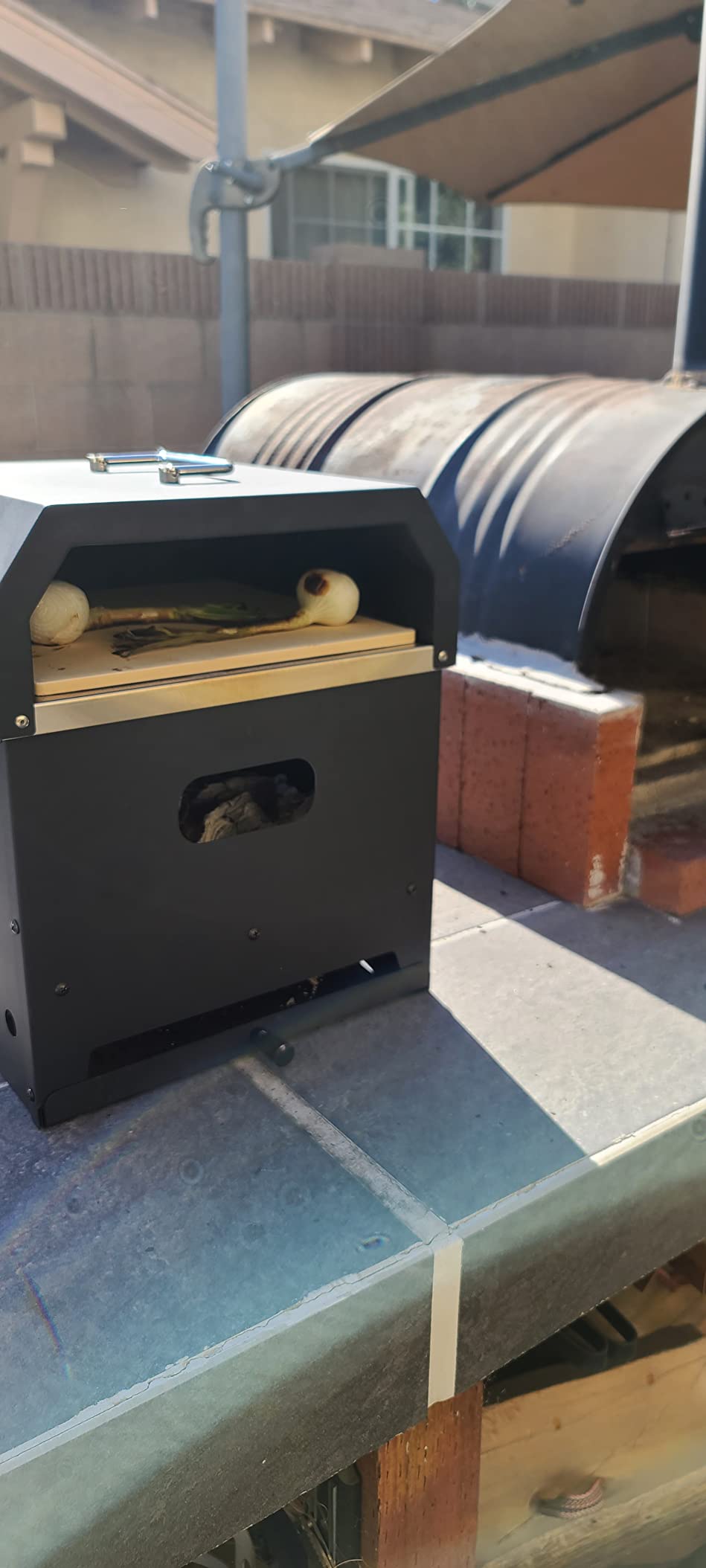 Giantex 4-in-1 Outdoor Pizza Oven Wood Fired, 2-Layer Pizza Maker Grill with Stone, Peel, Waterproof Cover, Cooking Grids, Detachable Grill Oven & Fire Pit for Outside Backyard BBQ customer photo 1