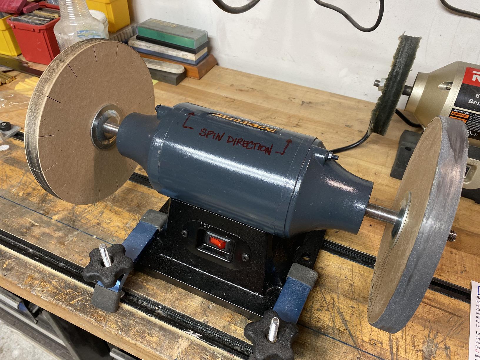 POWERTEC 6-Inch Bench Buffer Jewelry Polisher - Includes 2PCs 80Ply Thick Buffing Wheels | Ideal Benchtop Buffing Machine for Polishing Metal, Jewelry, Knives, Wood, Jade, and Plastic (BF601) customer photo 1