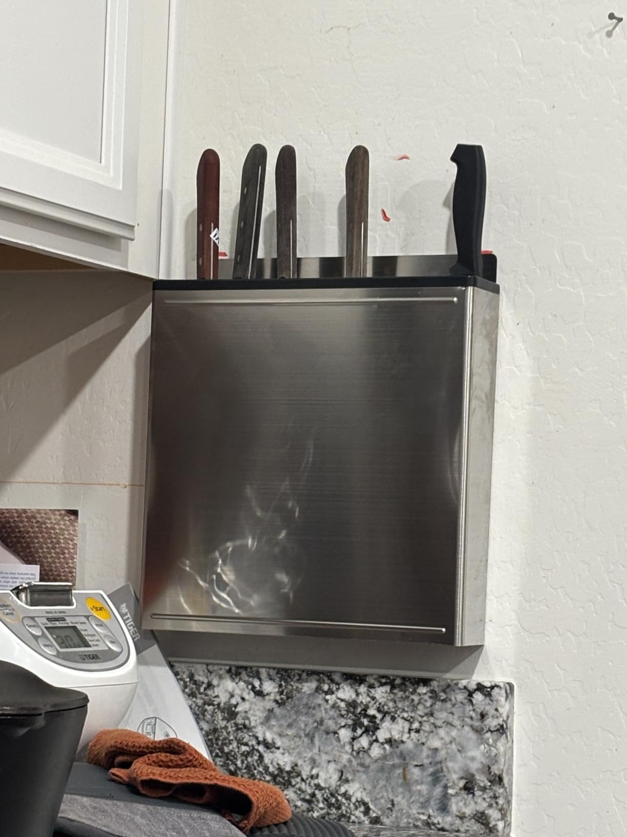 Restaurant/Commercial Kitchen Knife Rack - Holds 10 Knives & Honing Steels - Stainless Steel Wall Mounted Knife Storage customer photo 2