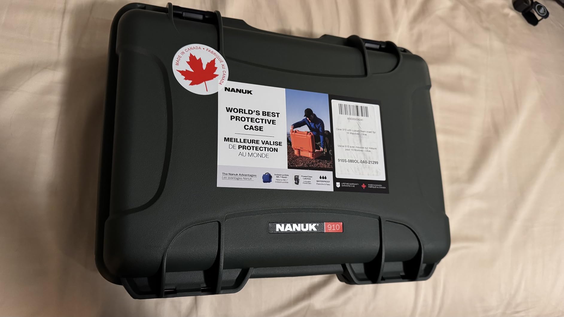 NANUK 910 Waterproof Watch Travel Case - 10 Slot Watch Briefcase, Impact-Resistant, Dustproof, Carry-On Approved, Premium Foam Interior, 14.3