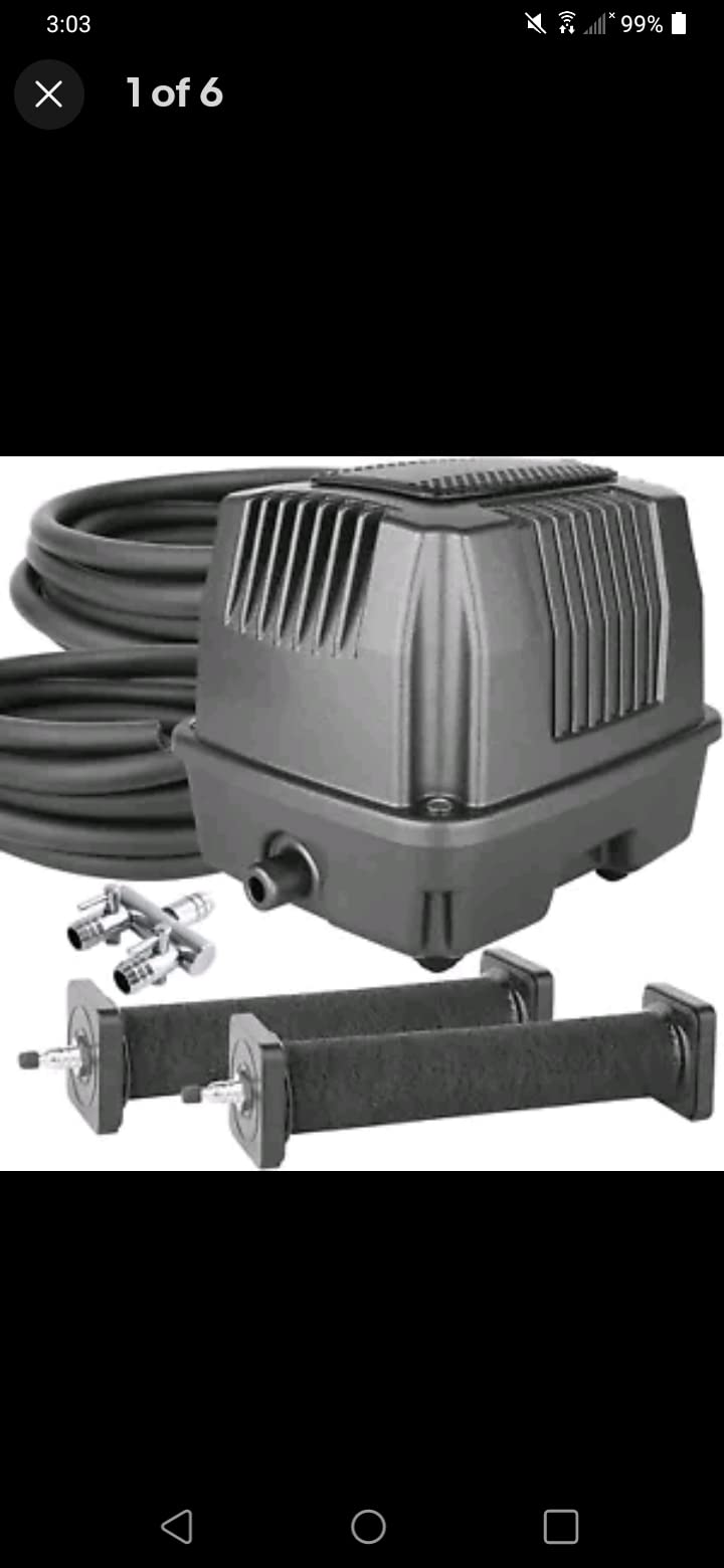AquaMiracle All-in-One Koi Pond Aerator with Self-Sinking Airline Flow Control Rubber Air Diffuser customer photo 2