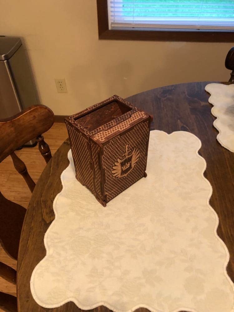 FOXBITE Dice Tower for Dungeons and Dragons - Wooden Laser-Etched DND Dice Roller, Portable & Collapsible with Tray customer photo 2