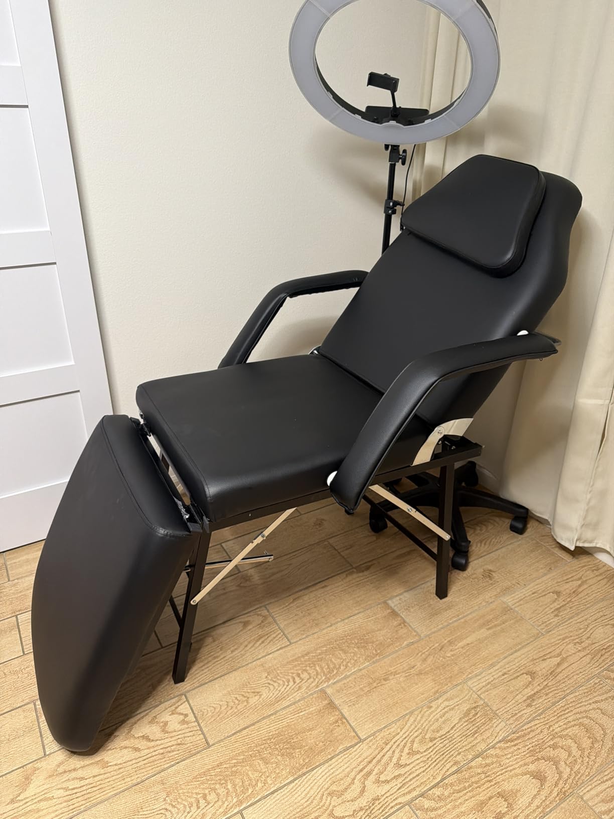 Multipurpose 3-Section Spa Massage Table with Hydraulic Stool, 73-inch Adjustable Tattoo Chair Esthetician Lash Bed with Removable Headrest, Salon Chair Facial Bed for Beauty Barber Massage Equipment customer photo 1