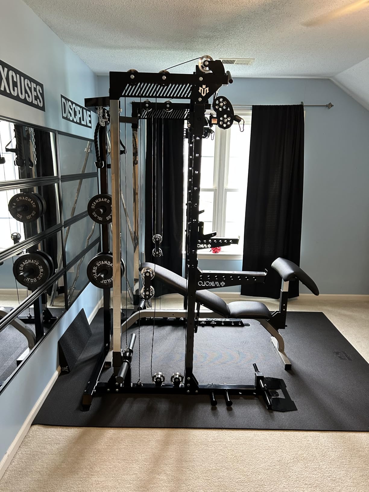 Mikolo Power Cage, 2000LB Power Rack with Independent Dual Pulley System, Multi-Function Home Gym Workout Machine for Cable Crossover customer photo 2