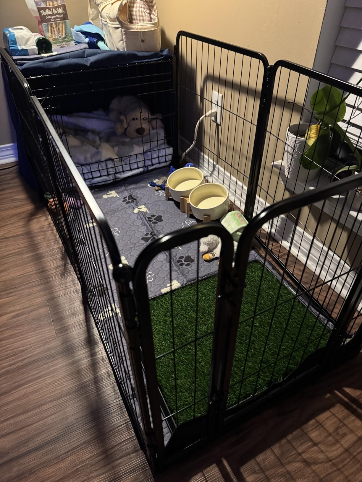 FXW Homeplus Unleashed Indoor Dog Playpen - Stress-Free and Safe Play, Heavy Duty 24 Inch 6 Panels Dog Pen for Puppy and Small Dogs, Black | Patented customer photo 1