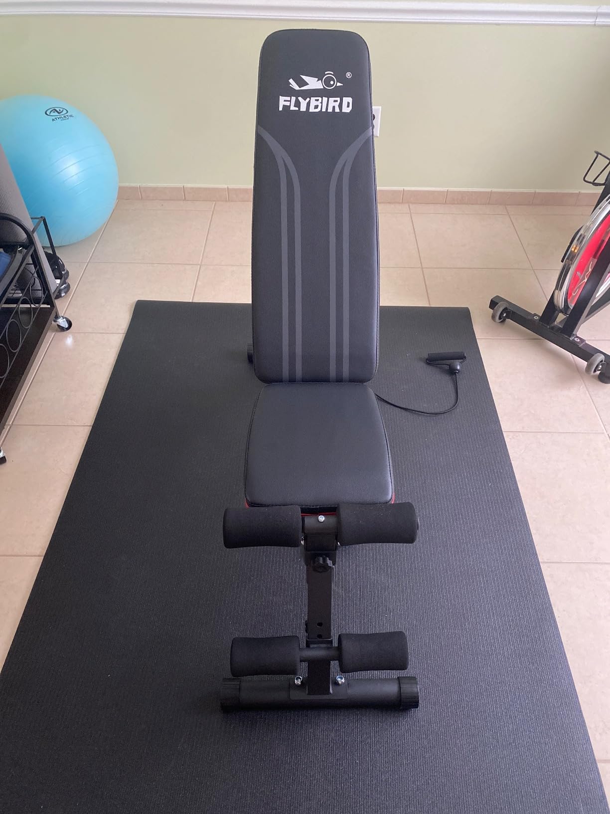 FLYBIRD Foldable Weight Bench with Resistance Bands, 8 Backrests Fast Adjustable FID for Home Gym Full Body Workout, Easy to Storage for Small Apartment customer photo 2