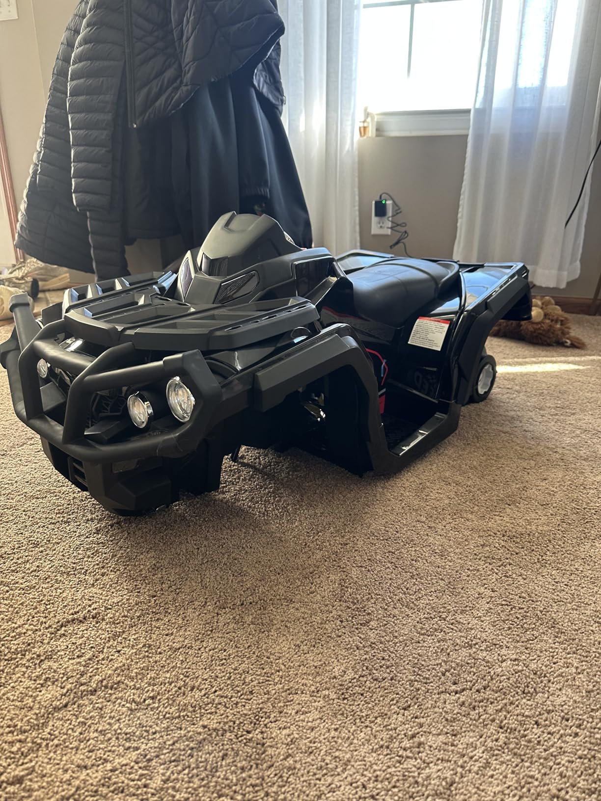 Hikiddo Kids ATV 4 Wheeler, 24V Electric ATV Ride On Toy for Big Kids, 400W Motor, LED Lights - Black customer photo 2