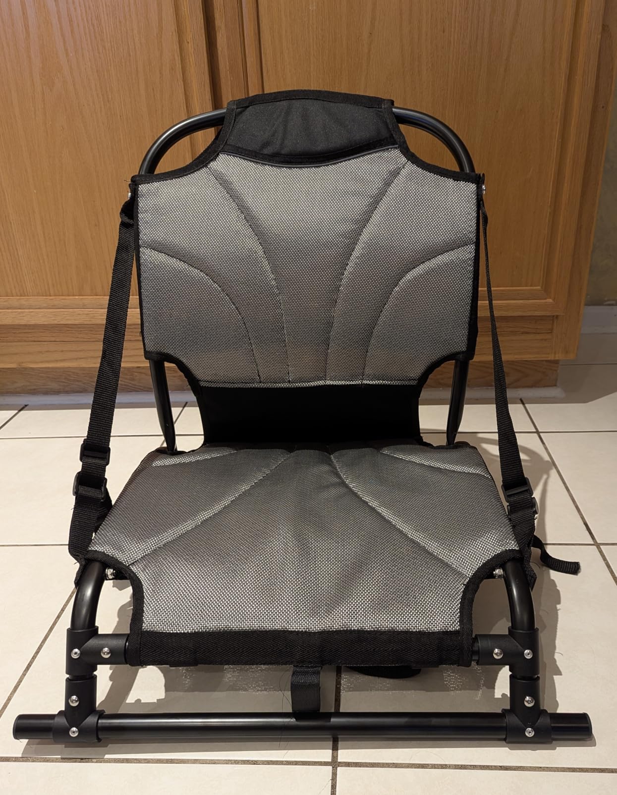 Kayak Seats with Back Support, Aluminum Alloy Folding Kayak Seat, Breathable Textile Mesh Fabric Material, Adjustable Universal Paddle Board Seat for Fishing, Inflatable Kayaks, SUP, Canoe customer photo 2