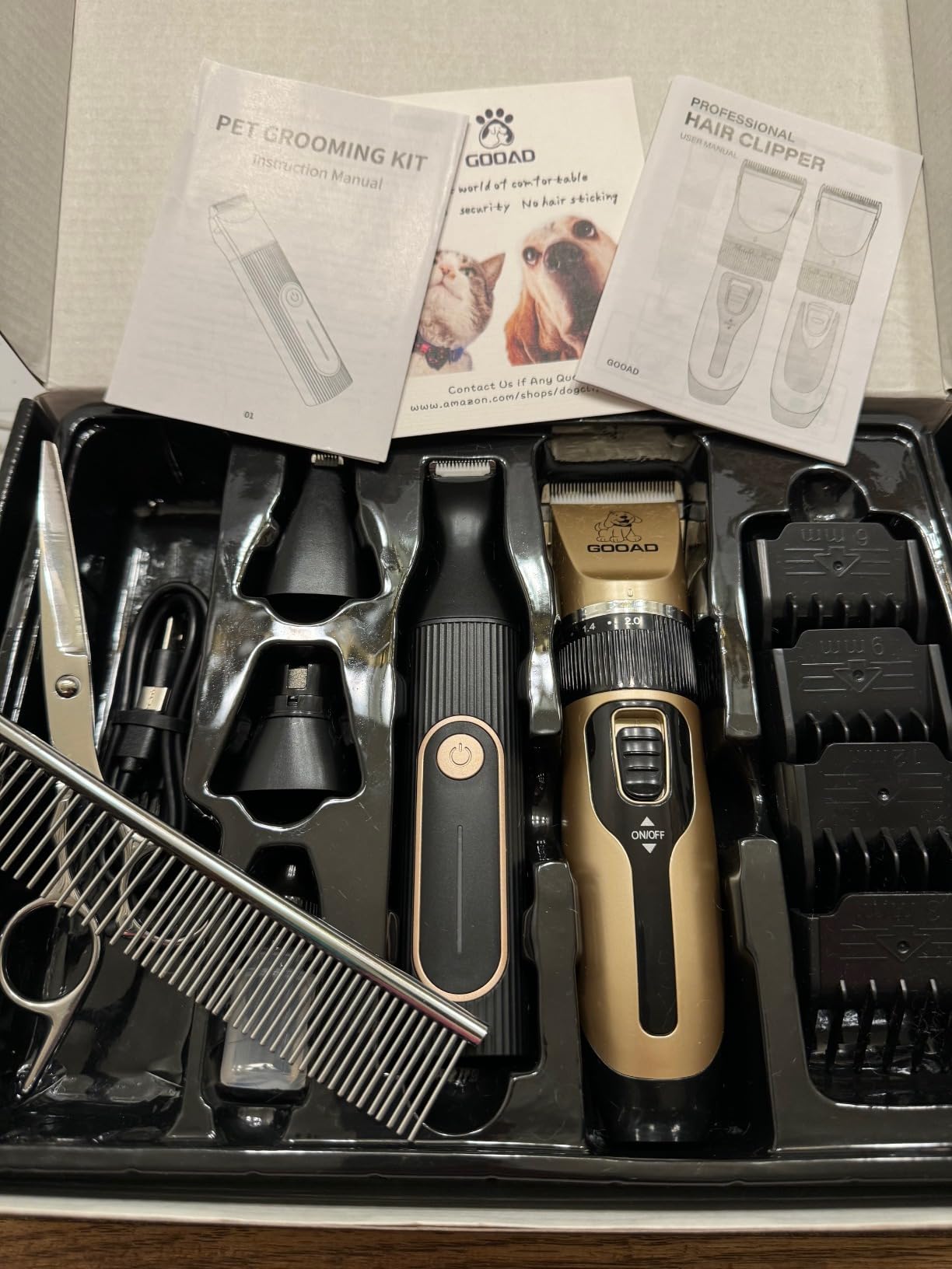 Dog Clippers for Grooming for Heavy Thick Hair&Coats,Low Noise Hair Trimmer,Rechargeable Cordless Pet Shaver, Dog Grooming Kit with Paw Trimmer Nail Grinder for Small Large Dogs customer photo 2