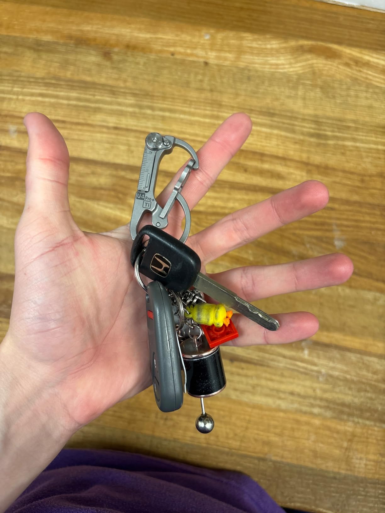 (Upgraded) RovyVon U4 Pro+ Plus Titanium Carabiner Clip, EDC Carabiner Keychain Multitool Hidden Folding Knife and Dual-Bit Screwdriver Set customer photo 2