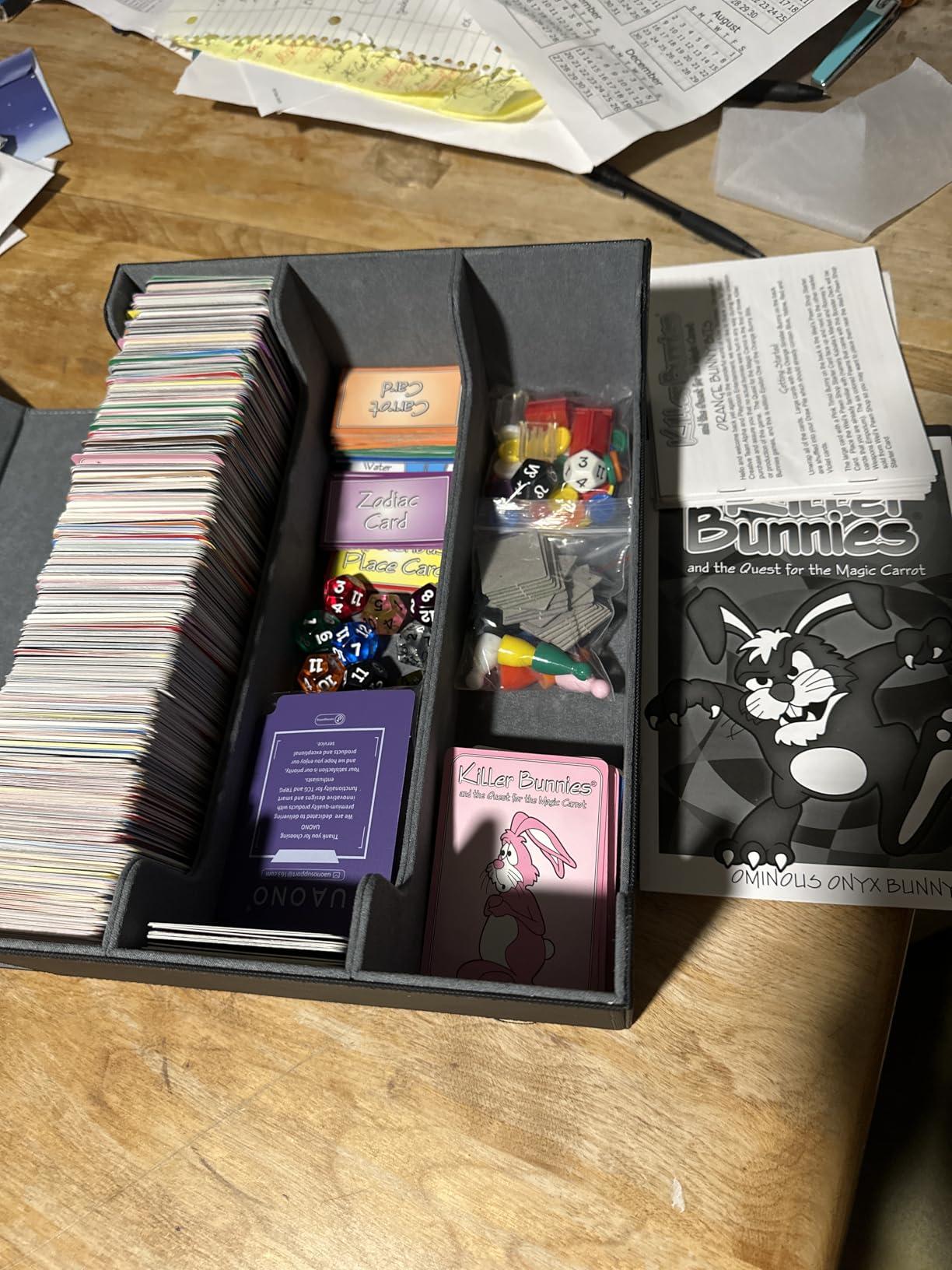 UAONO Trading Card Storage Box, Holds 1800 Sleeved Cards with 10 Dividers & 3 Stoppers, Magnetic Closure PU Leather Card Case for MTG, PTCG, YGO, Sports Cards (Black) customer photo 2