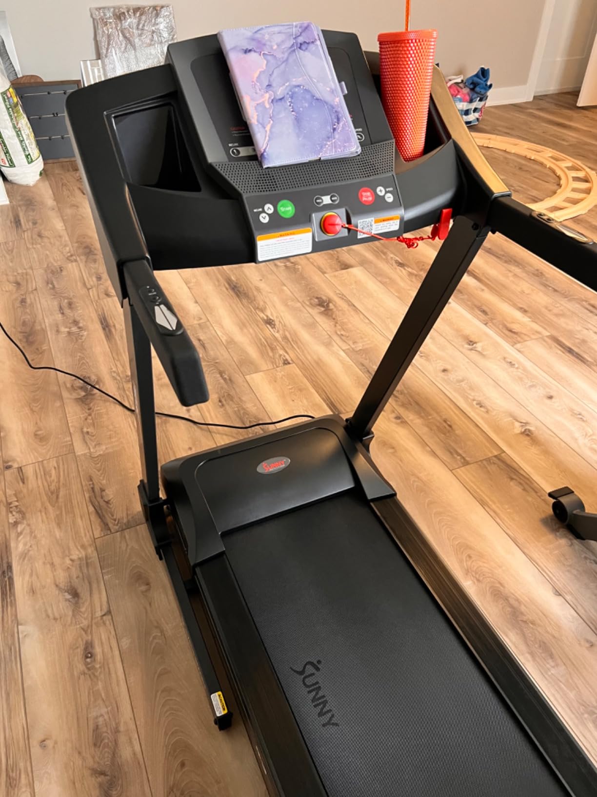 Sunny Health & Fitness Exercise Treadmills Double Deck Sizes and Incline Features with Bluetooth & SunnyFit App customer photo 2
