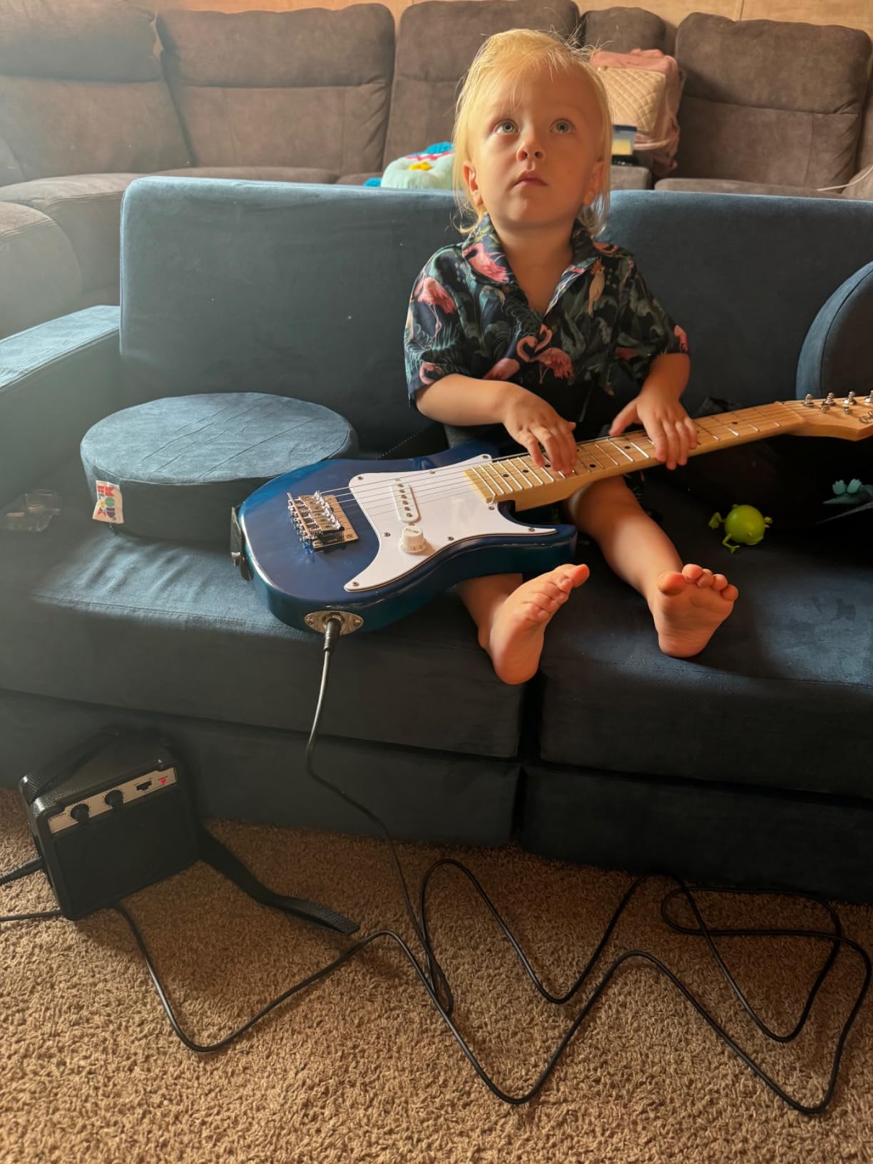Ashthorpe 30-inch Beginner Electric Guitar Kit with Amplifier (Blue), Basic Starter Package w/Gig Bag, Strings, Strap, Picks customer photo 1