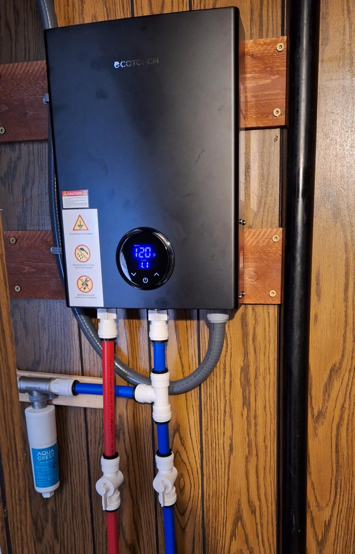 27kW Tankless Water Heater Electric, ECOTOUCH 240V On Demand Instant Hot Water Heater with Self-Modulating, Up to 6.5GPM for 2-3 Bathrooms, ETL Certified customer photo 1